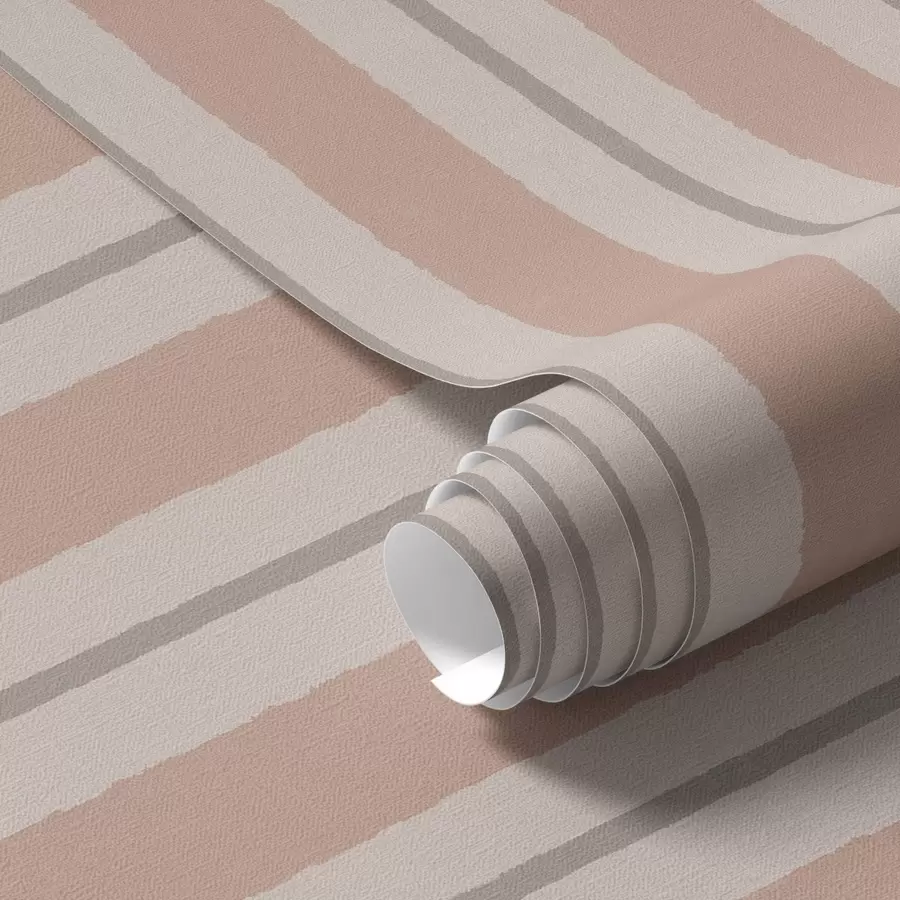 fotószőnyeg Terrakotta-bézs széles csíkok szürkés akcentussal a00513