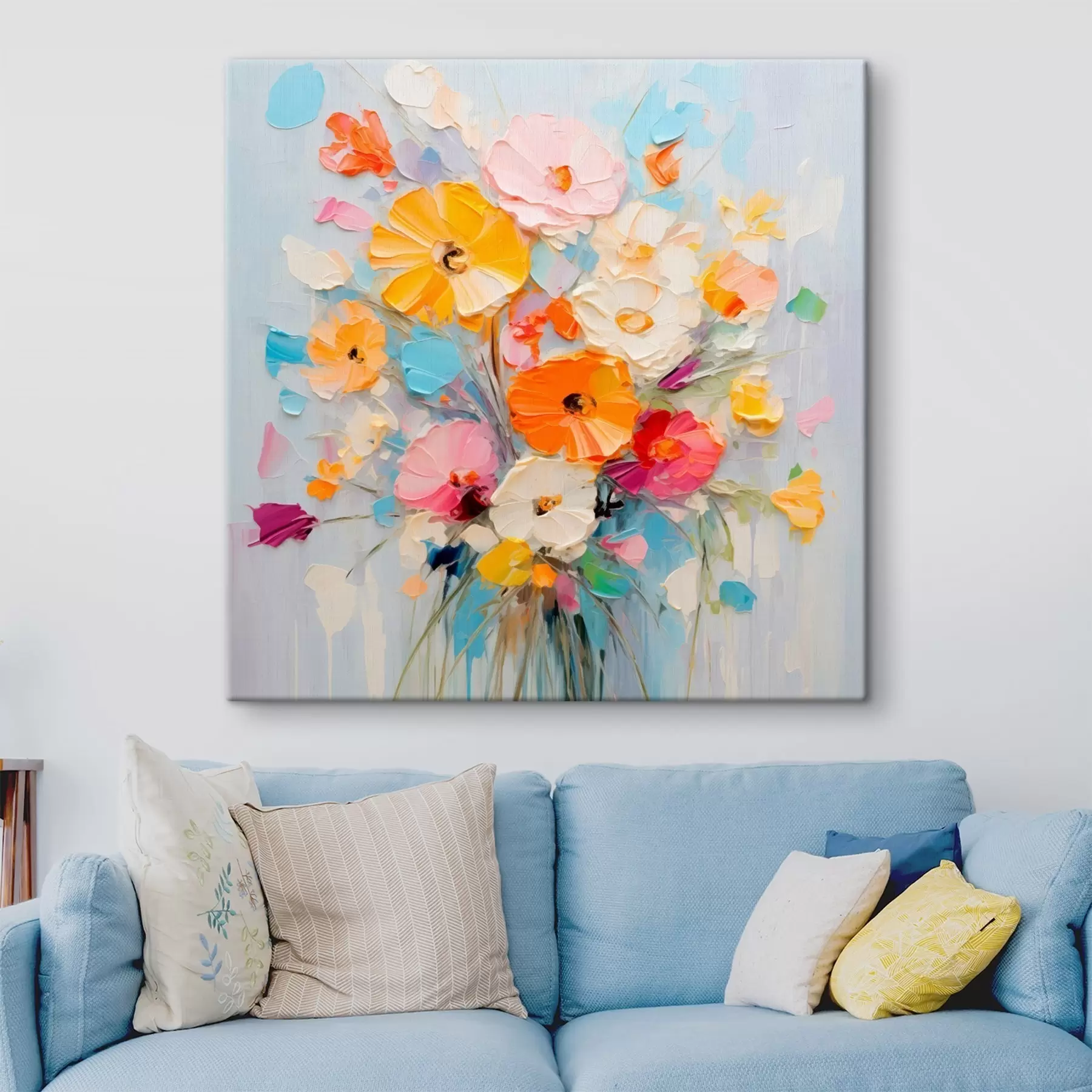 fotótapéta Virágmotívum: absztrakt csokor pasztell tónusokban s45599