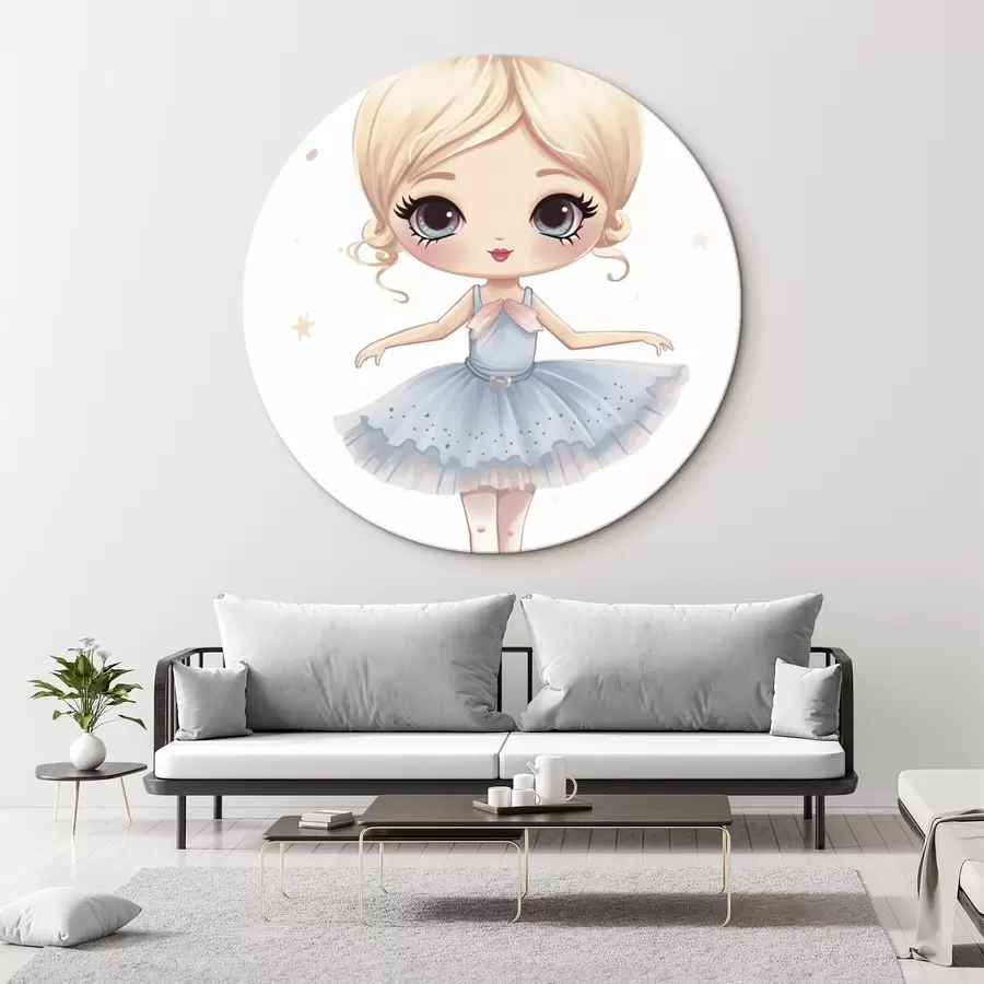 fotótapéta Balerina baba kék ruhában, masnival r45481