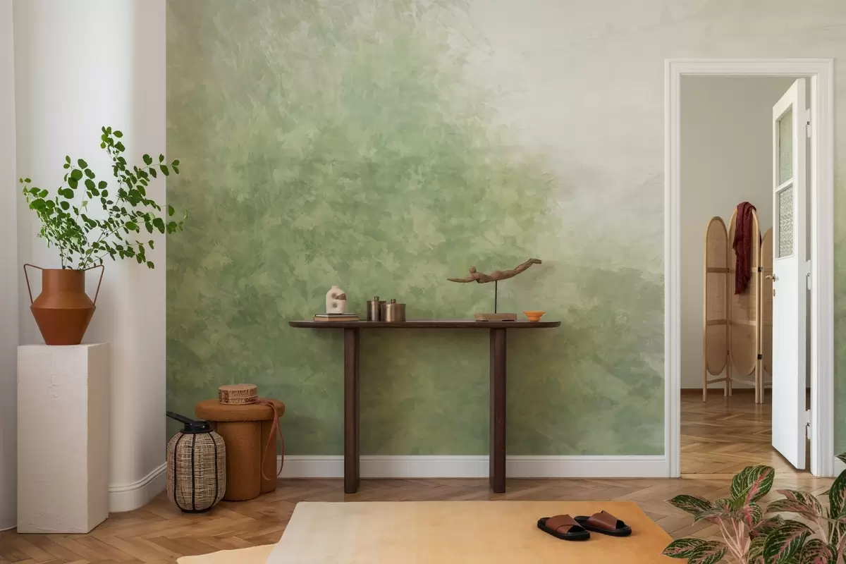 fotószőnyeg  Levelek utánzata beton falon w04468