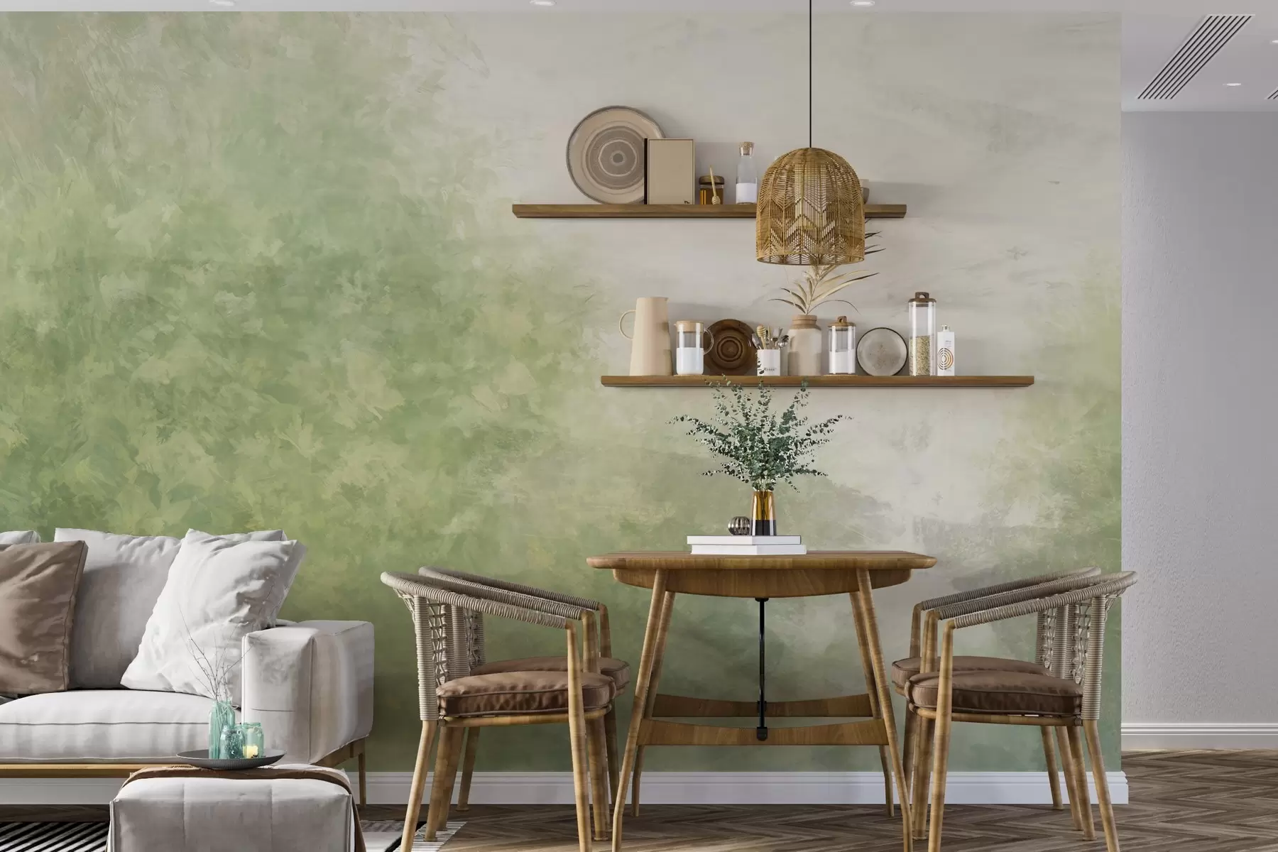 fotószőnyeg  Levelek utánzata beton falon w04468