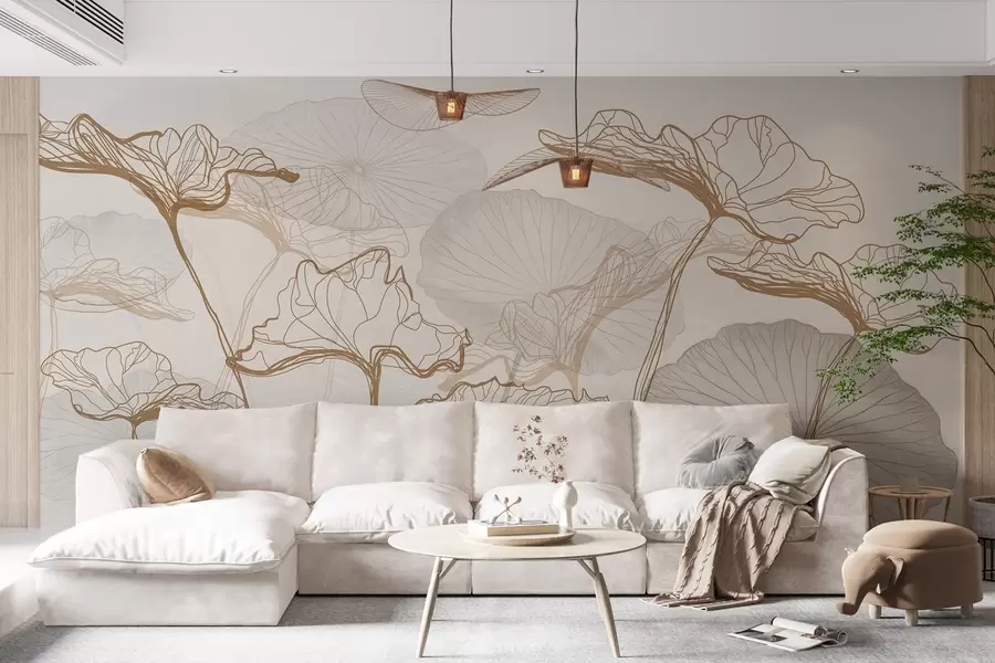 fotószőnyeg Különböző lótuszlevelek w04471