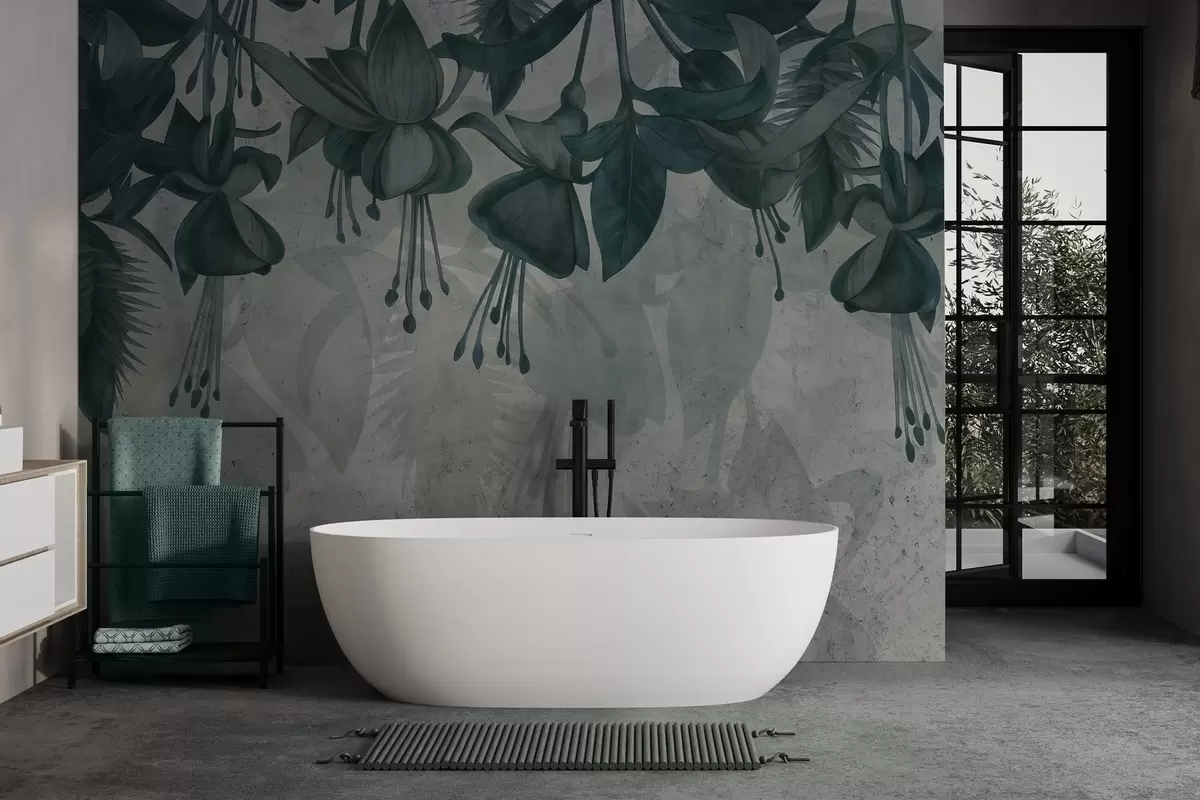 fotószőnyeg Lógó virágok grunge stílusban w04472v1