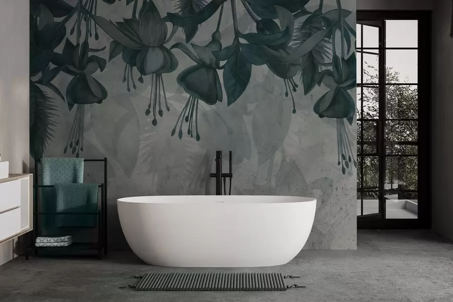 fotószőnyeg Lógó virágok grunge stílusban w04472v1