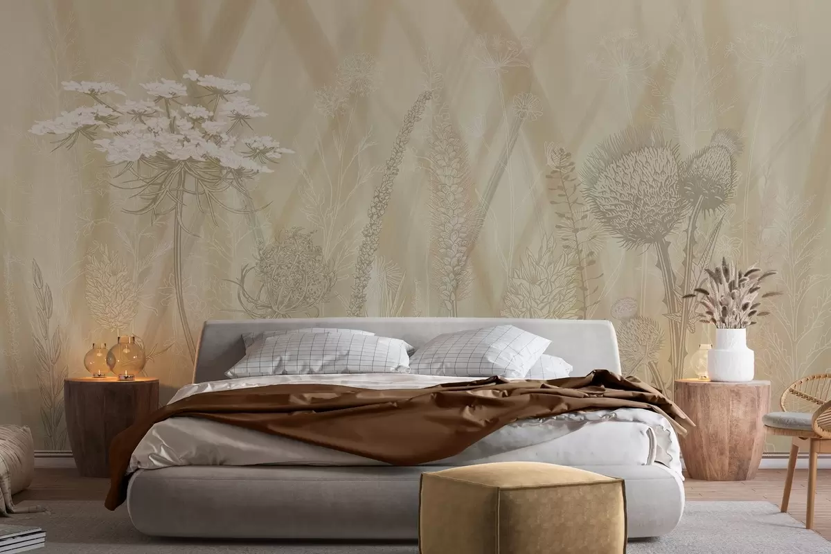 fotószőnyeg Fűfélék és herbárium w04473