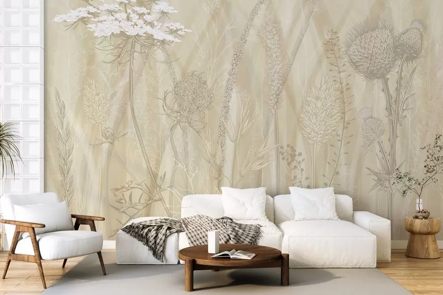 fotószőnyeg Fűfélék és herbárium w04473