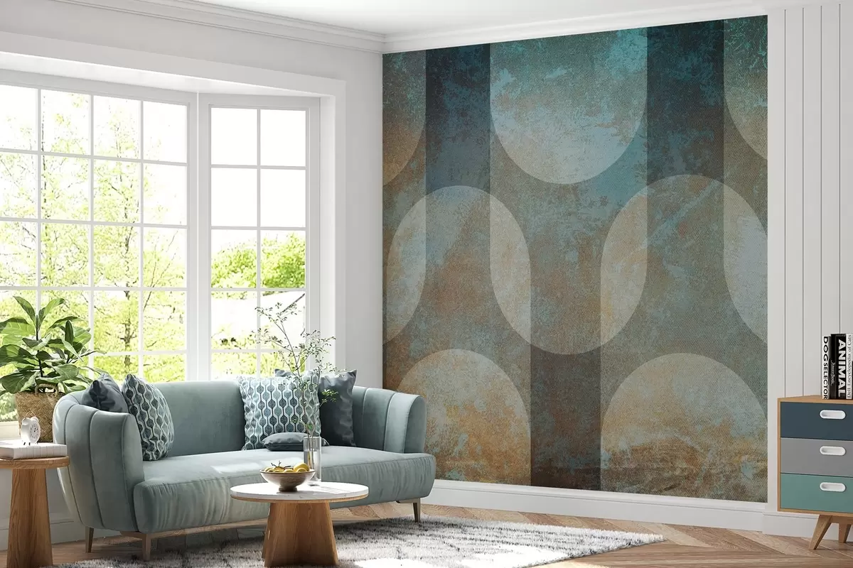 fotószőnyeg Absztrakt geometria retro-modern stílusban w04495