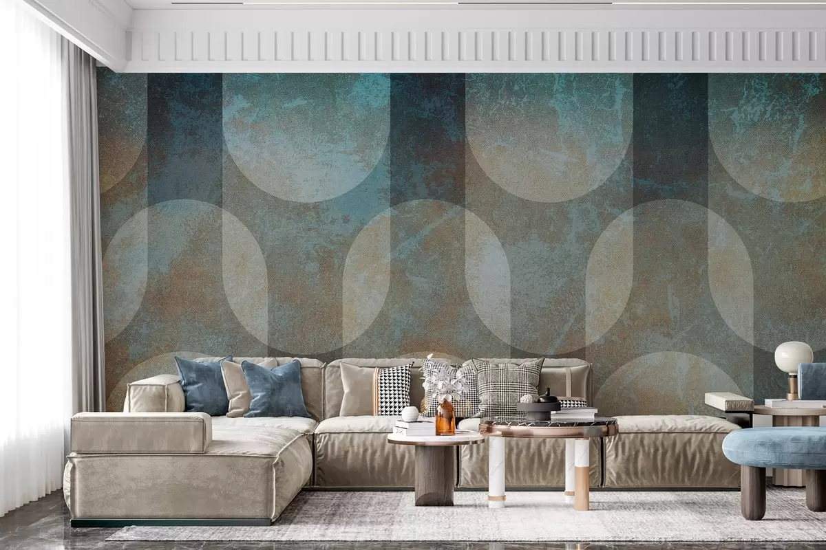 fotószőnyeg Absztrakt geometria retro-modern stílusban w04495