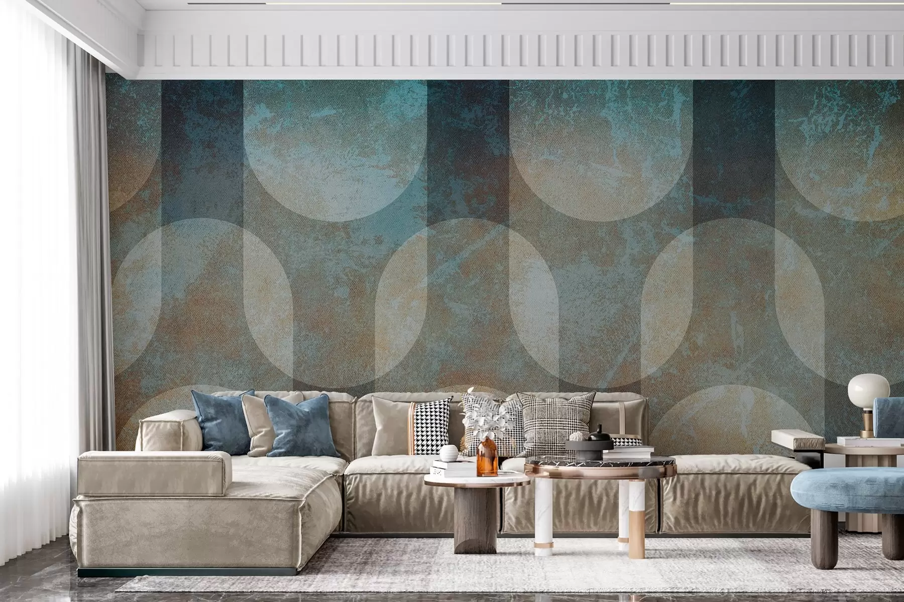 fotószőnyeg Absztrakt geometria retro-modern stílusban w04495