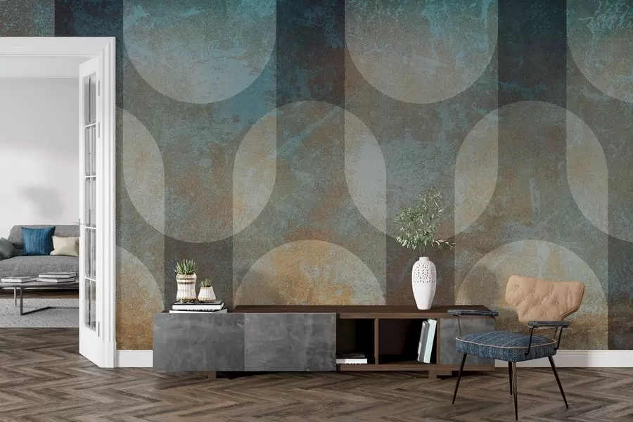 fotószőnyeg Absztrakt geometria retro-modern stílusban w04495