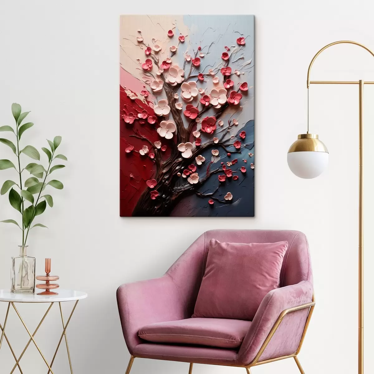 fotótapéta Volumetrikus sakura texturált festészeti stílusban s45650