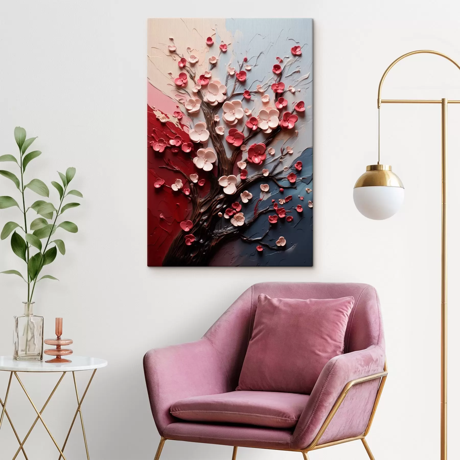 fotótapéta Volumetrikus sakura texturált festészeti stílusban s45650