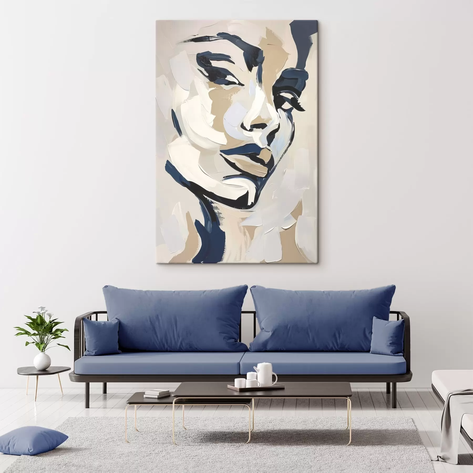 fotótapéta Absztrakt portré egy nőről, ecsetvonásokkal imitálva s45593