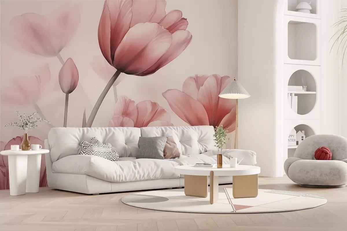 fotószőnyeg Égett hatású és textúrájú tulipánok w04519
