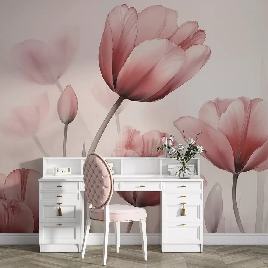 fotószőnyeg Égett hatású és textúrájú tulipánok w04519