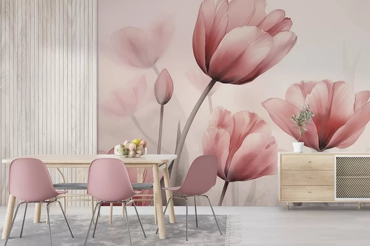 fotószőnyeg Égett hatású és textúrájú tulipánok w04519