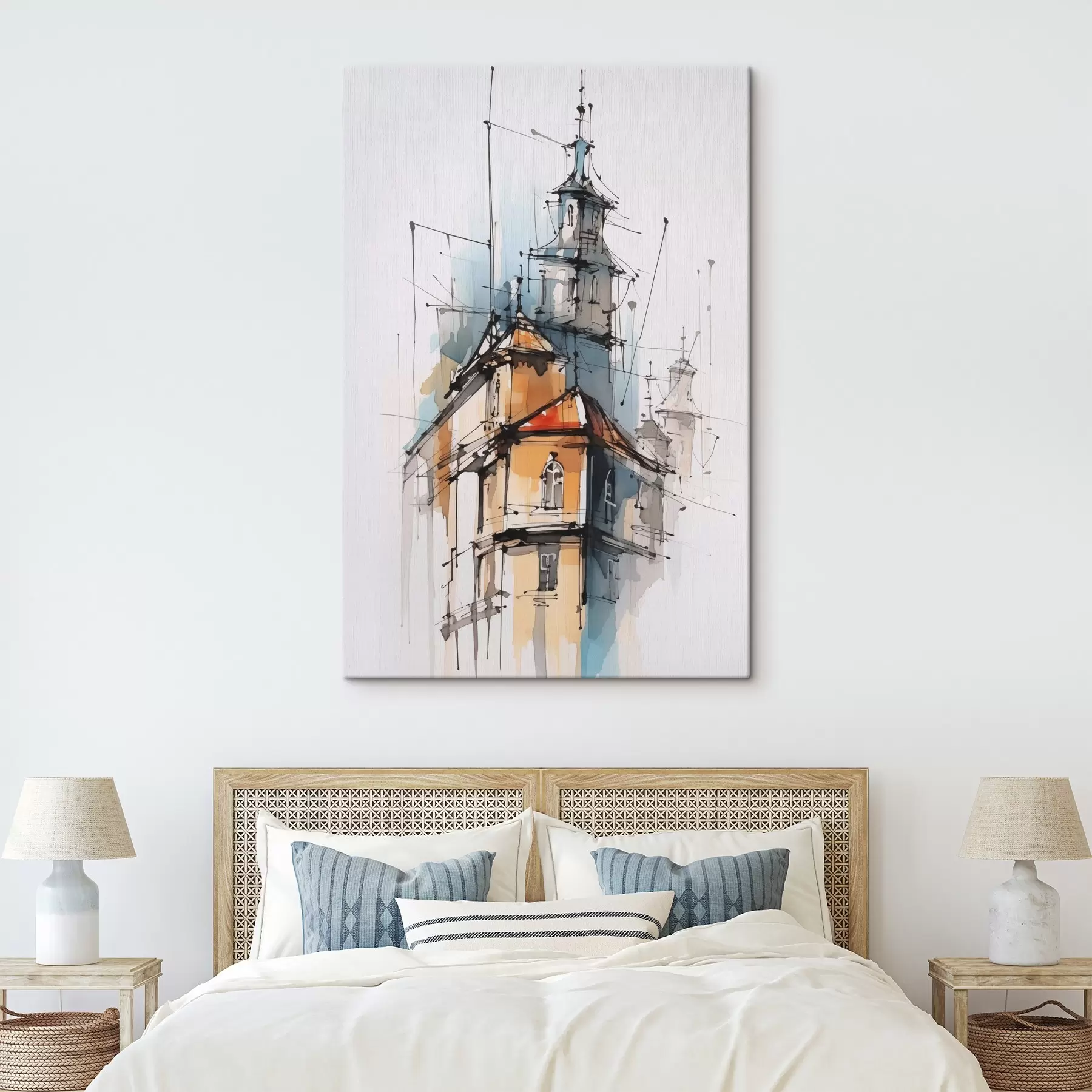 fotótapéta Házak utánzata vázlat és akvarell s45765