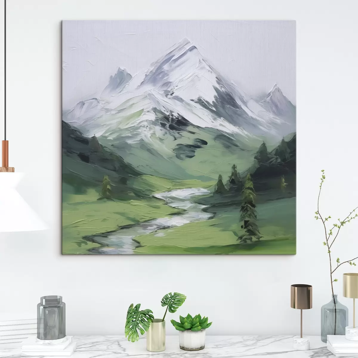 fotótapéta Hegyi völgy utánzat festmény s45775