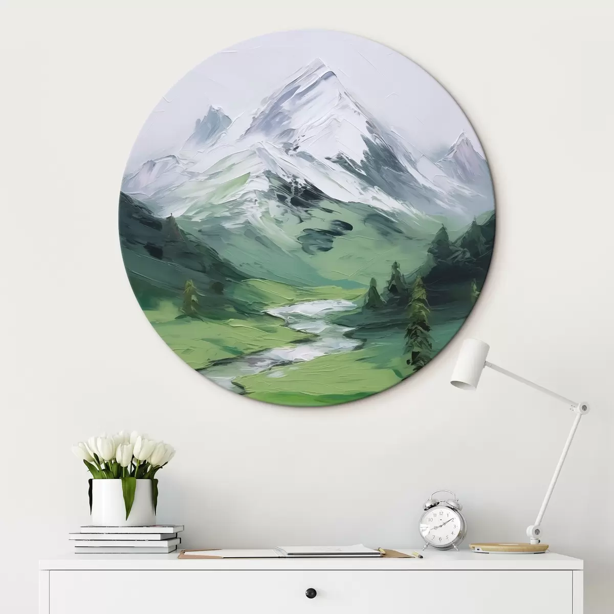 Kerek festmények Hegyi völgy utánzat festmény r45775