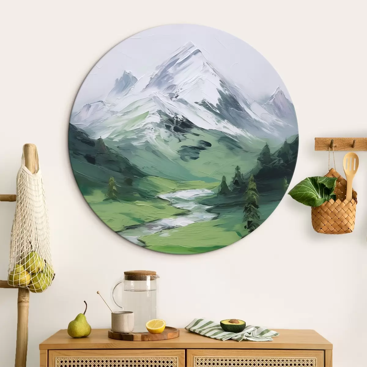 Kerek festmények Hegyi völgy utánzat festmény r45775