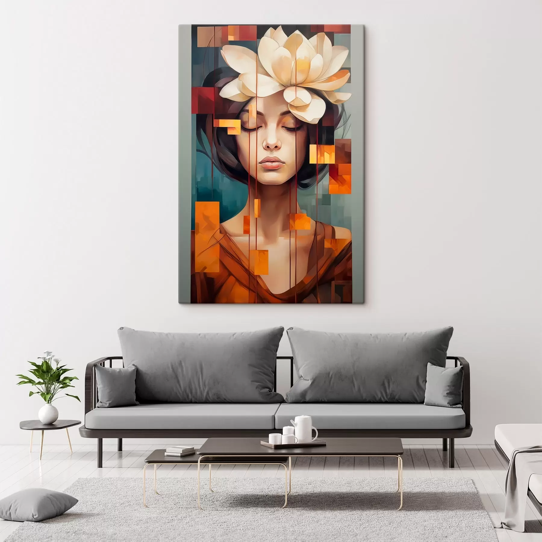 fotótapéta Virágos nő s45796