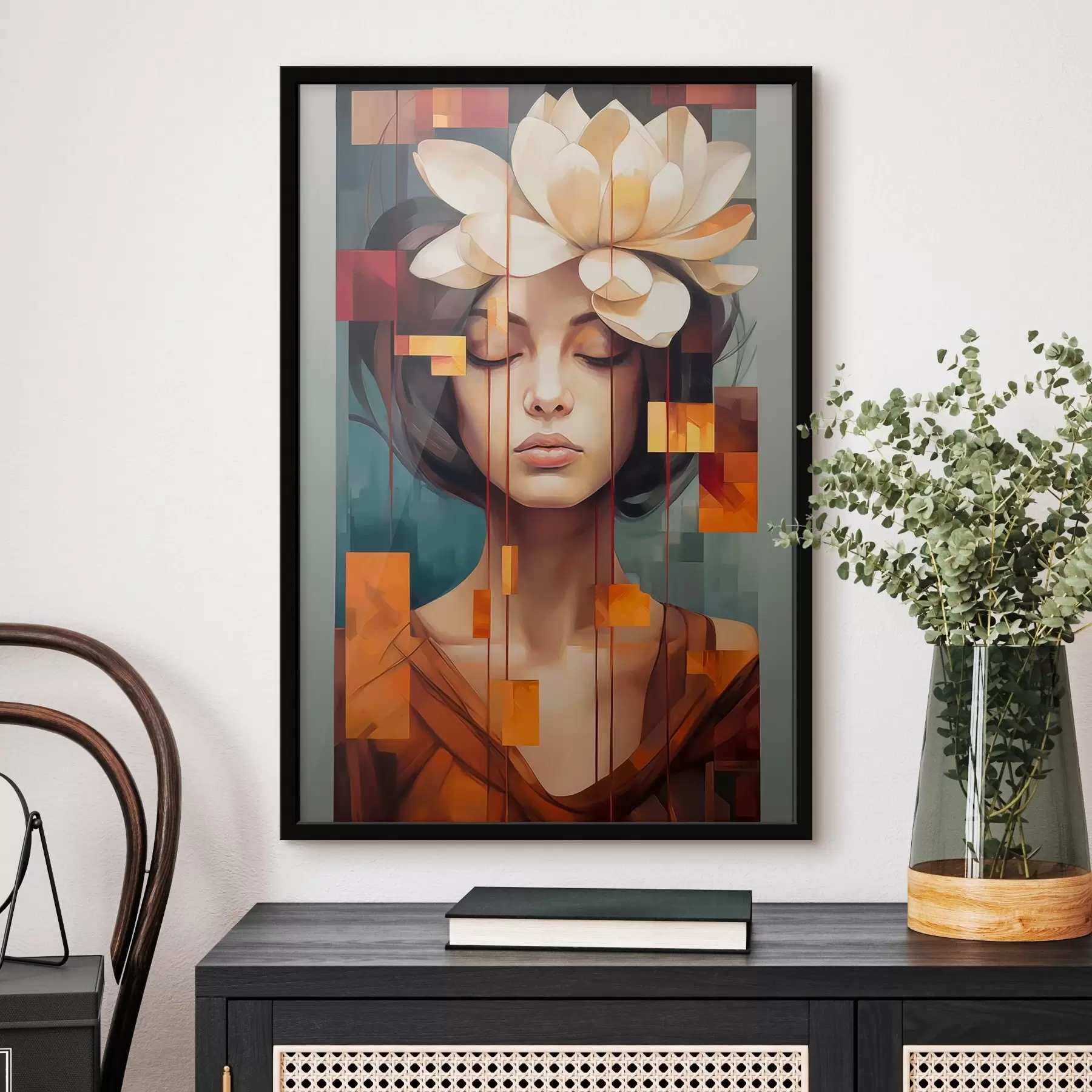 fotószőnyeg Virágos nő f45796