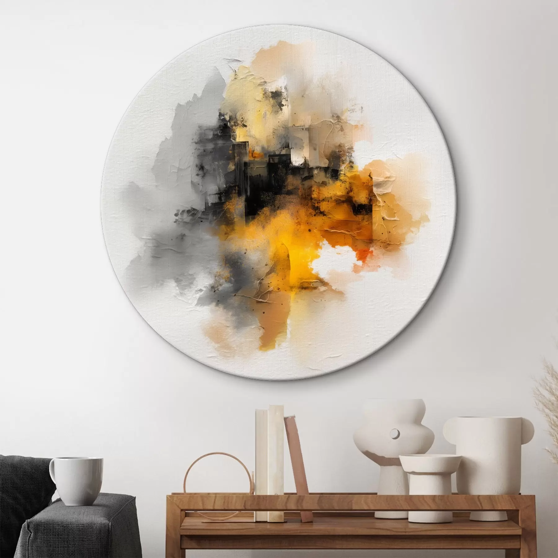 fotótapéta Absztrakt kompozíció narancssárga és szürke tónusokban, textúrával r45238