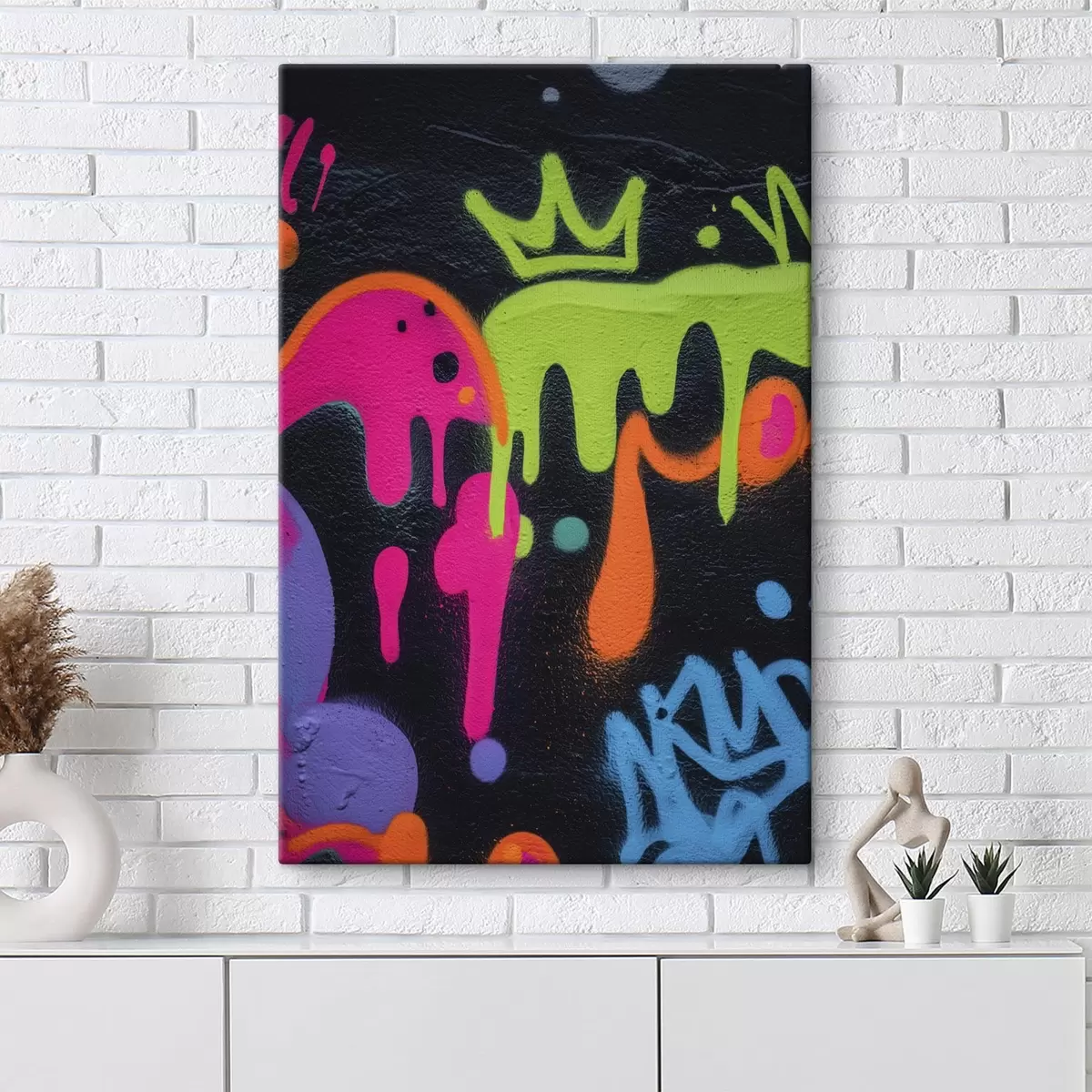 fotótapéta világos utcai graffiti sötét háttér előtt s45716
