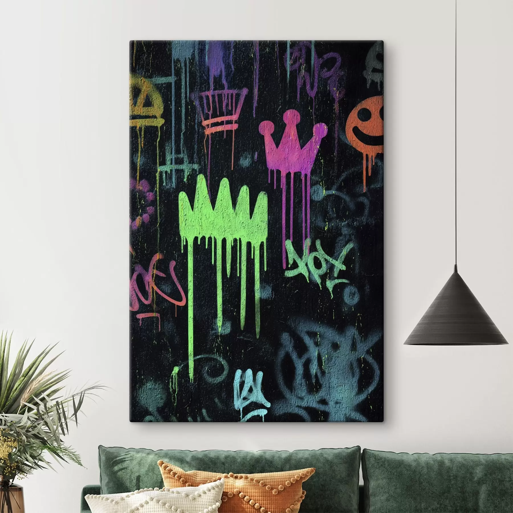 fotótapéta világos utcai graffiti sötét háttér előtt s45718