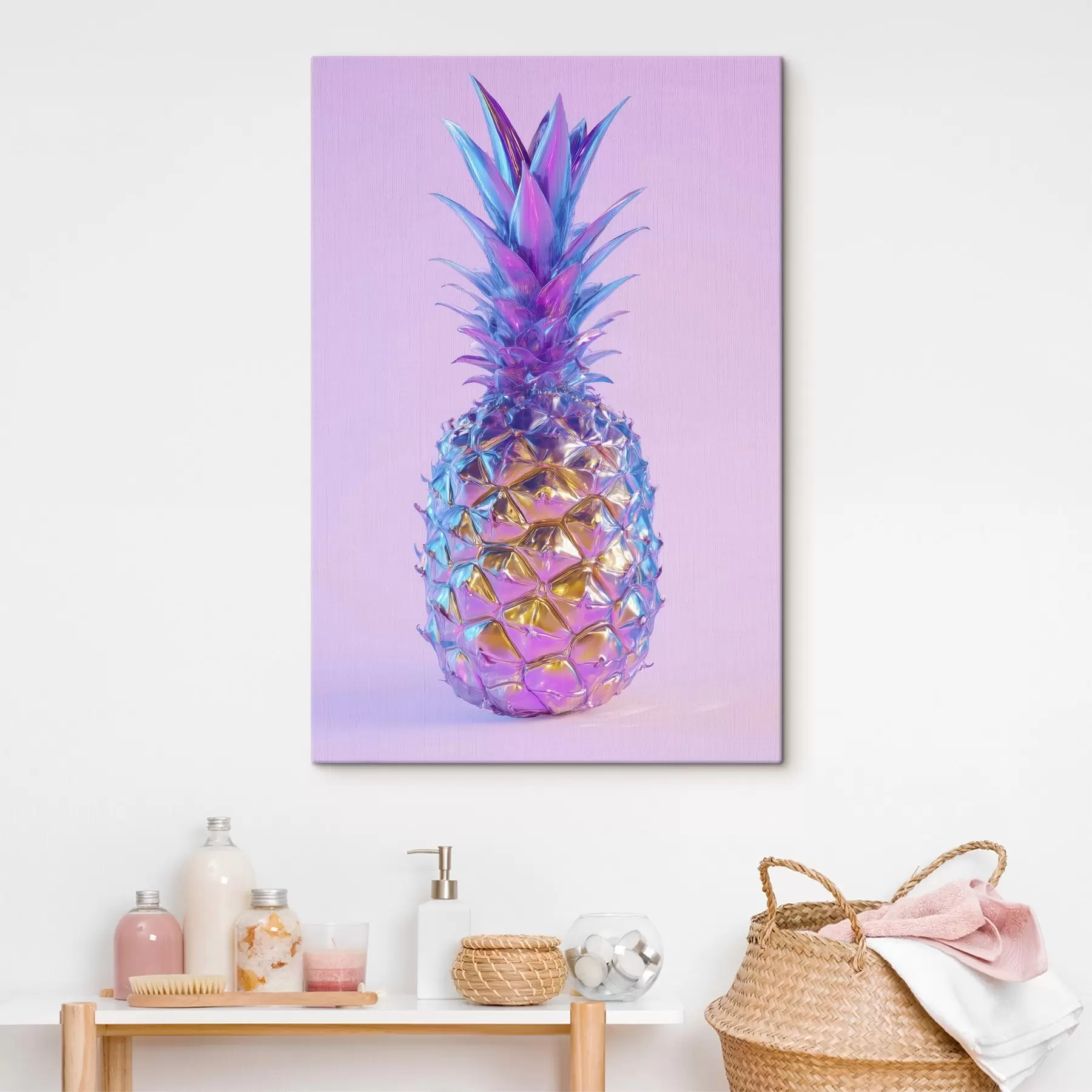 fotótapéta fényes, csillogó ananász pop art stílusban s45727