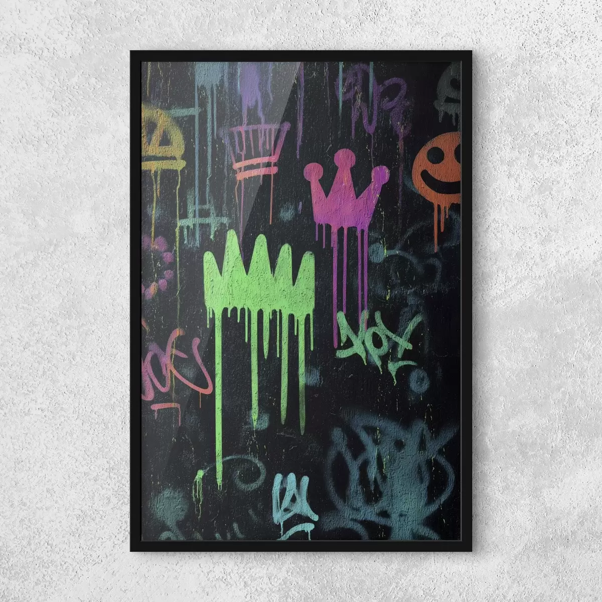 Plakát a sziklán világos utcai graffiti sötét háttér előtt f45718