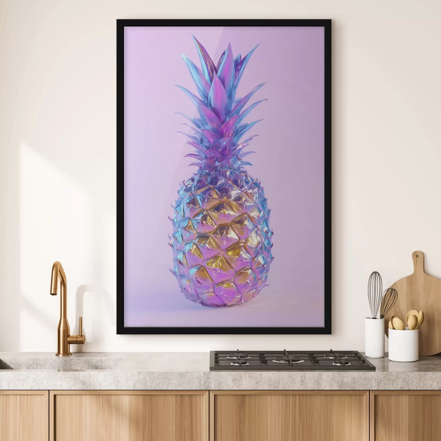 fotószőnyeg fényes, csillogó ananász pop art stílusban f45727