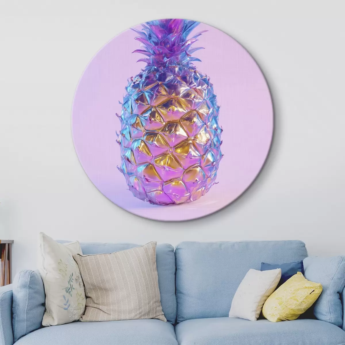 Kerek festmények fényes, csillogó ananász pop art stílusban r45727