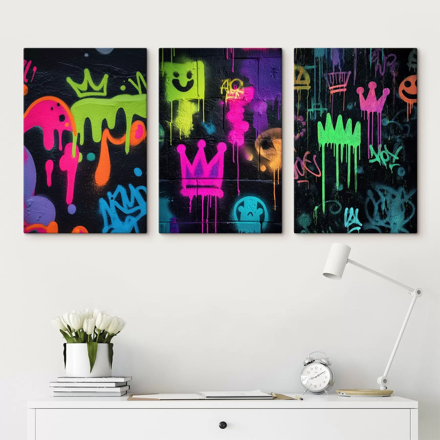 fotótapéta világos utcai graffiti sötét háttér előtt m00703