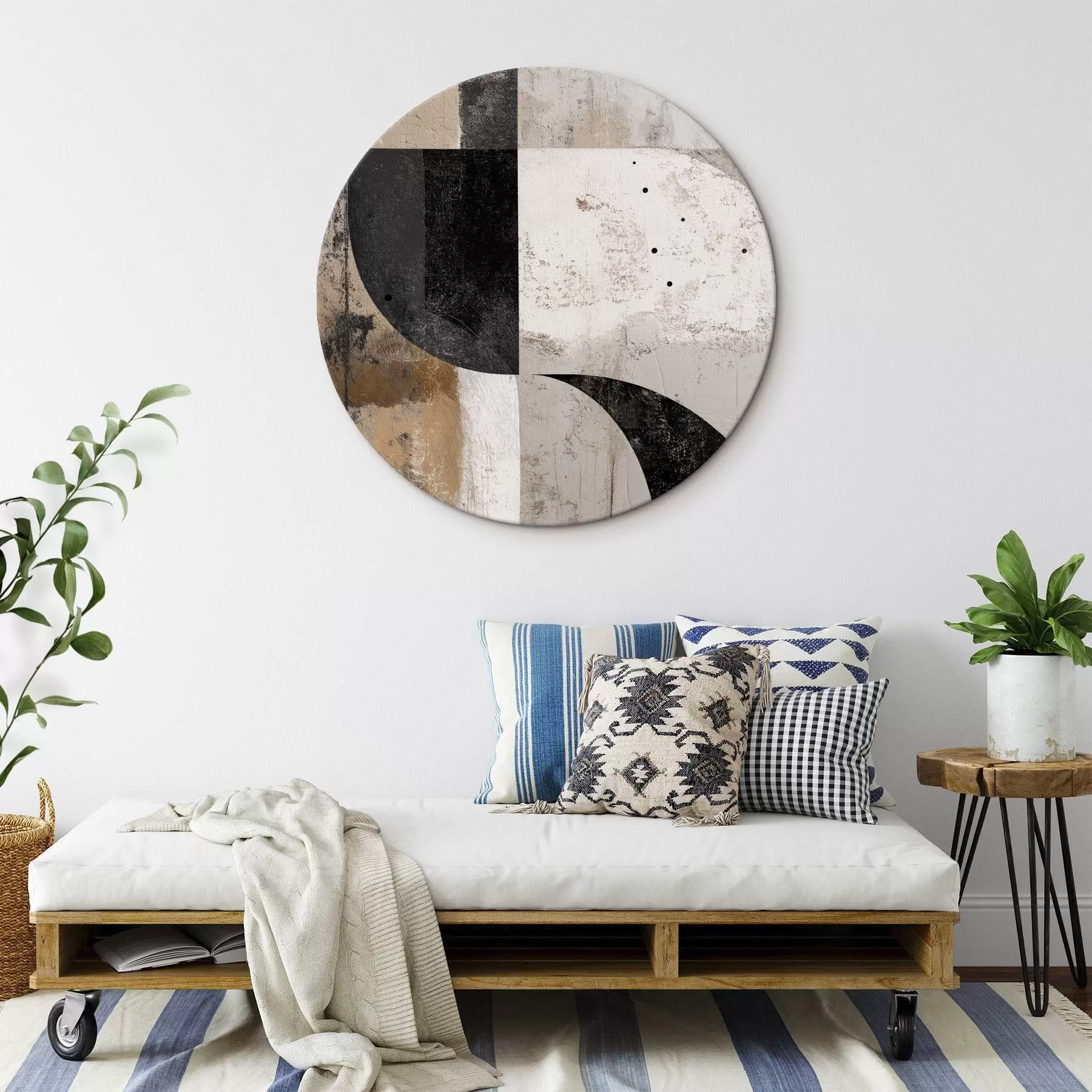 fotótapéta Geometrikus formák bézs és fekete árnyalatokban r45811