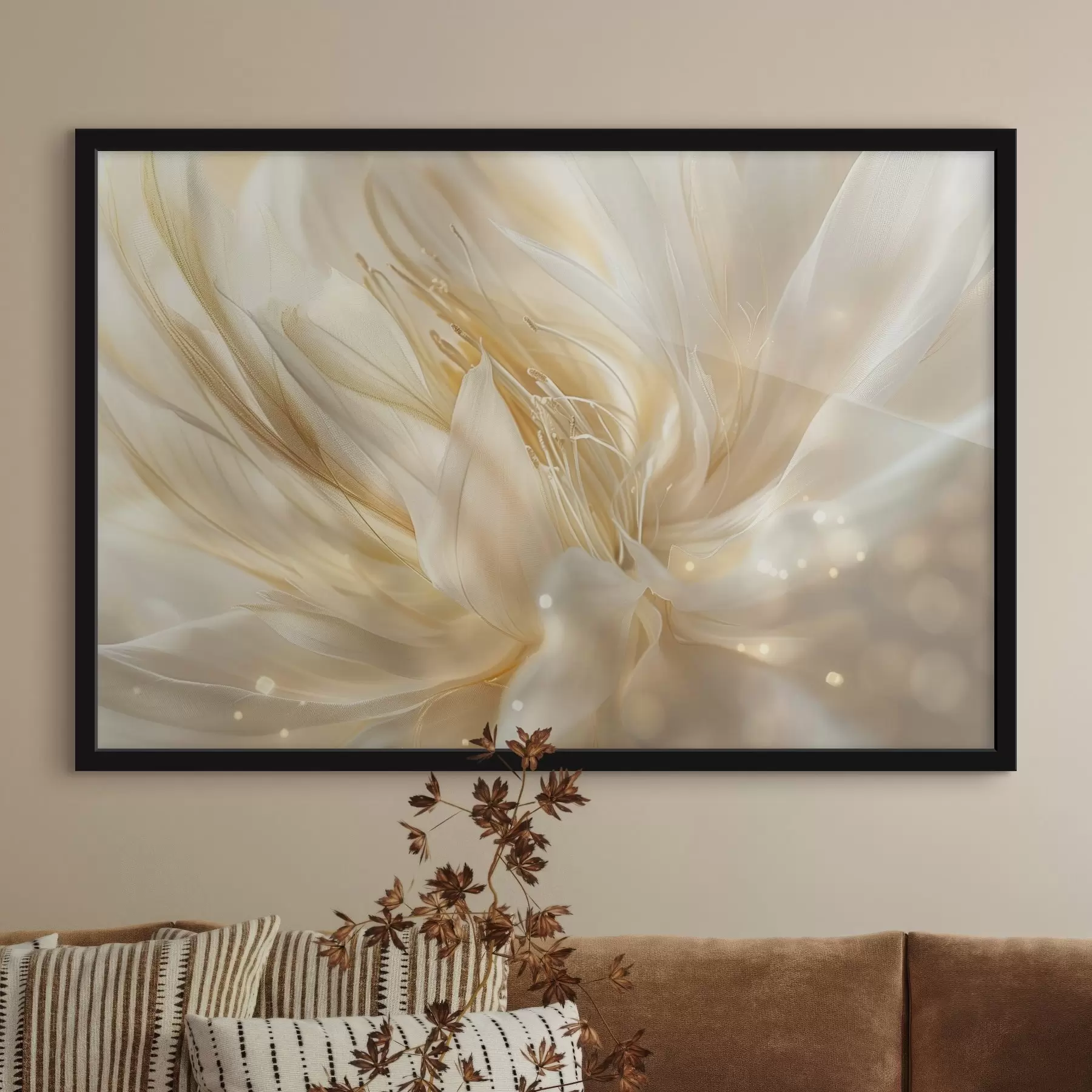 fotószőnyeg Könnyű, absztrakt virág sárga-narancssárga fényben f45819