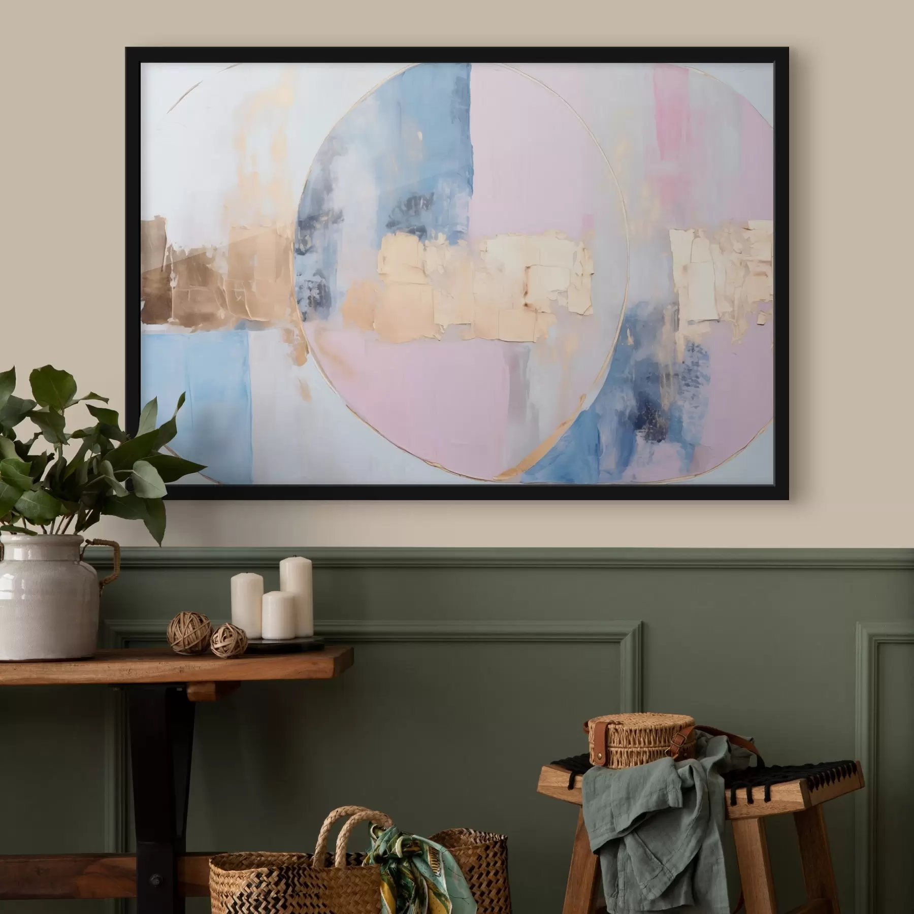 fotószőnyeg Absztrakció kék-rózsaszín körökben f45821