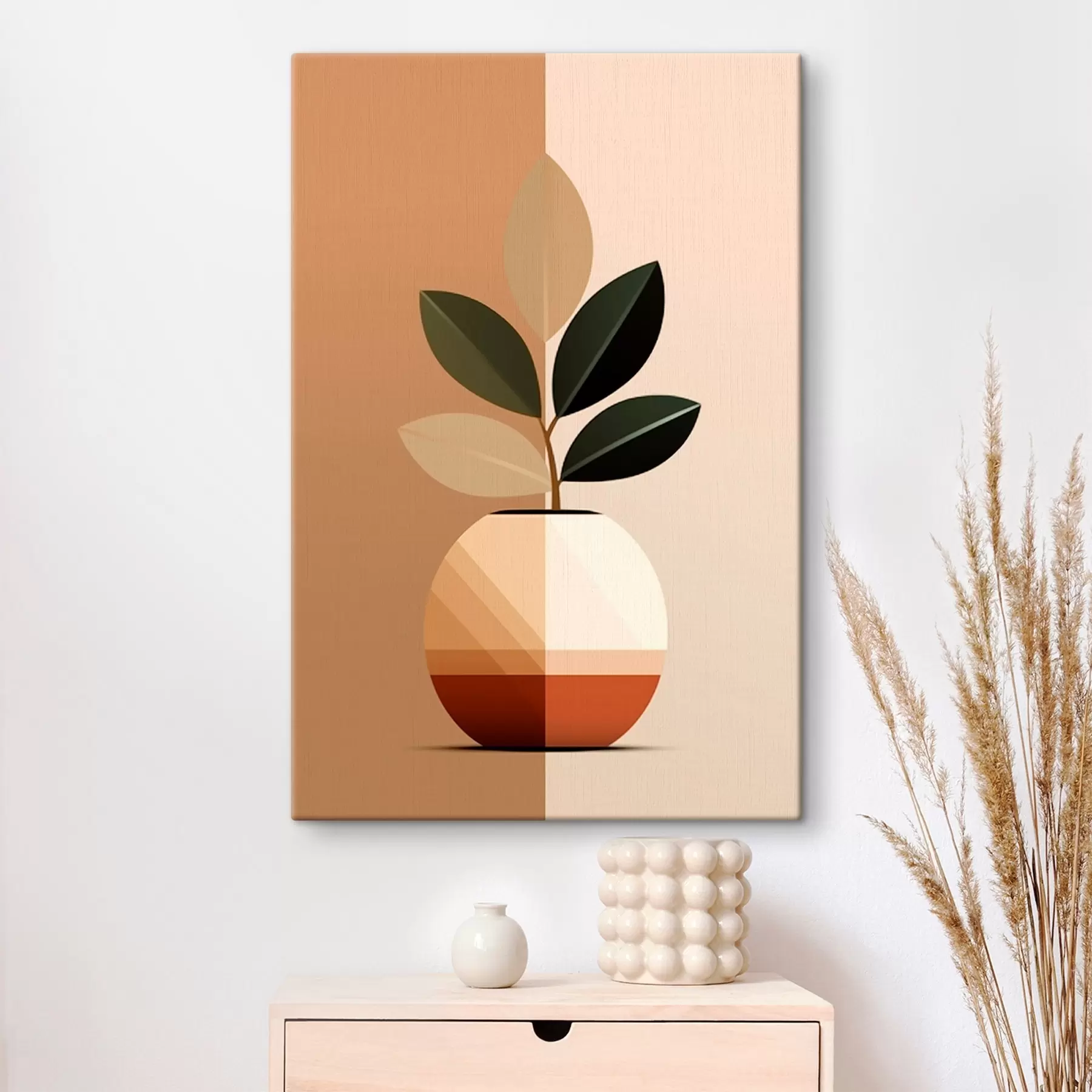 fotótapéta Geometrikus váza levelekkel s45833