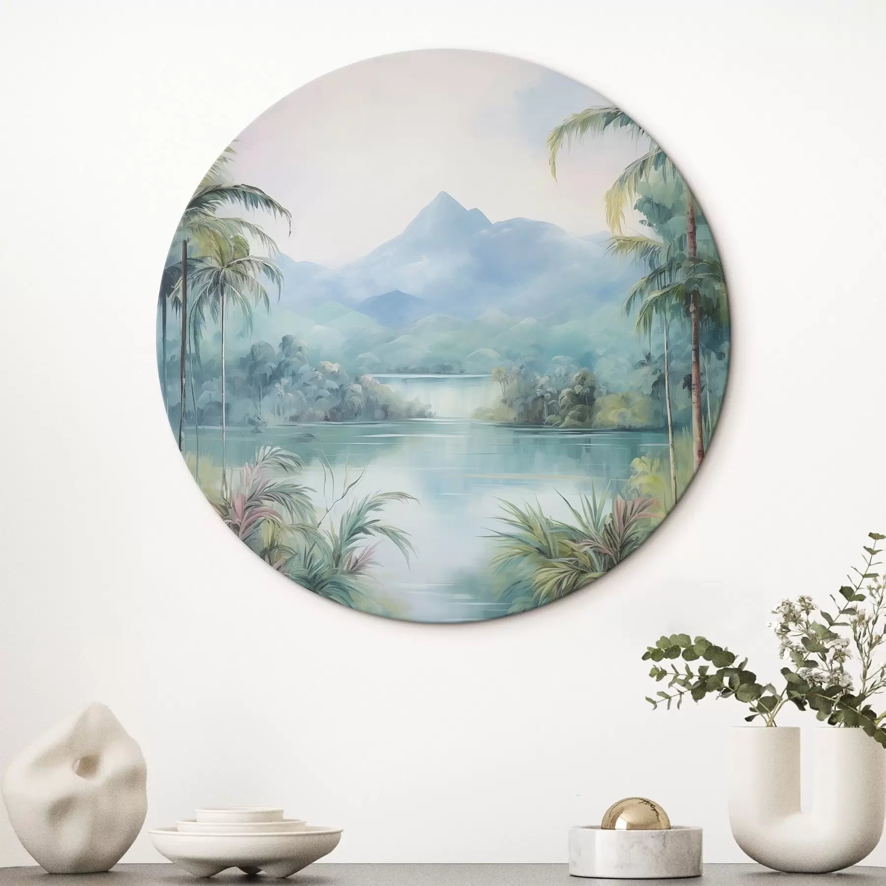 fotótapéta Folyó a dzsungelben a hegy előtt r45912