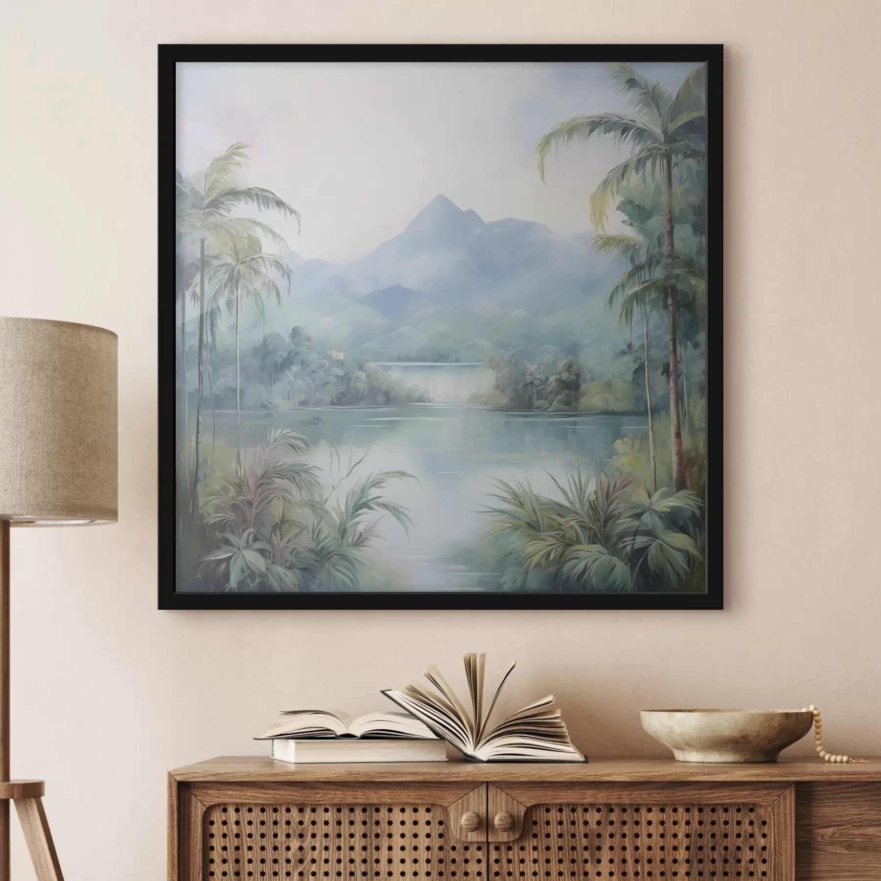 fotószőnyeg Folyó a dzsungelben a hegy előtt f45912