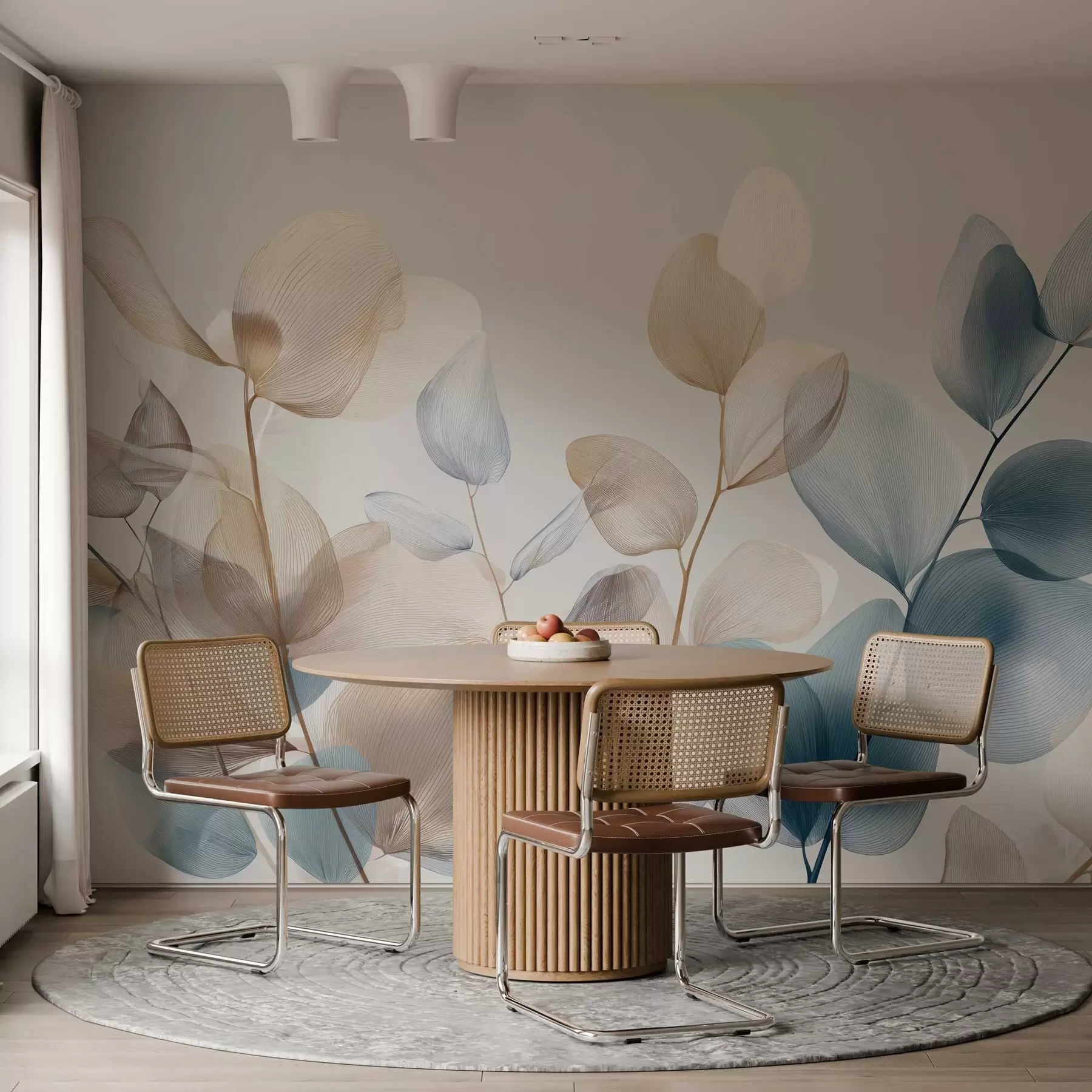 fotószőnyeg elegáns eukaliptuszlevelek erekkel w04503