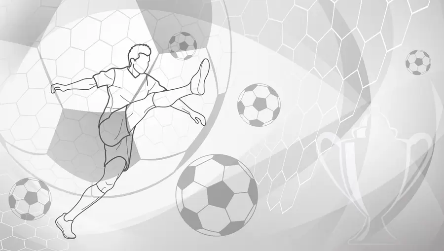 fotószőnyeg Futballista és labdák w04601v1
