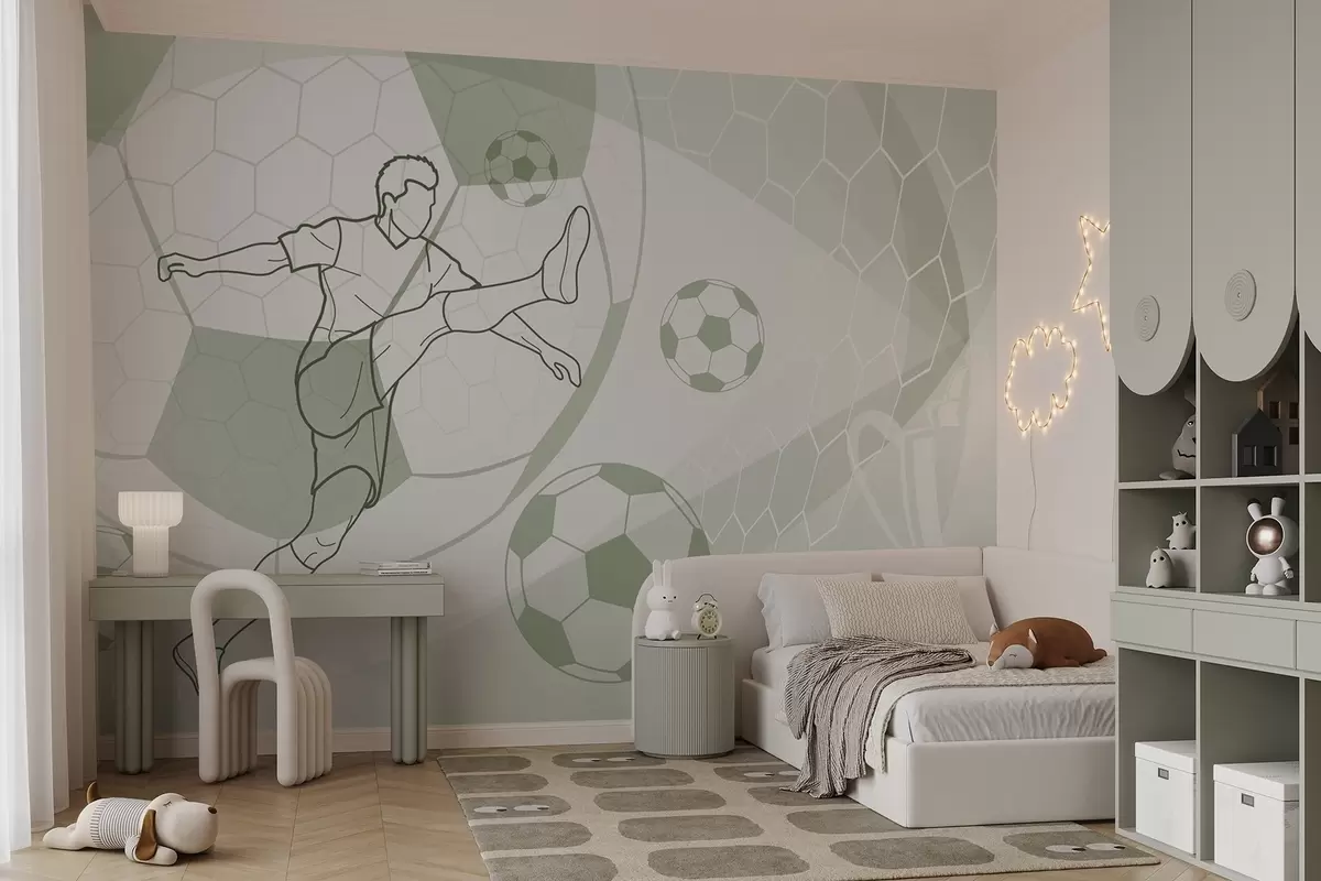 fotószőnyeg Futballista és labdák w04601v2