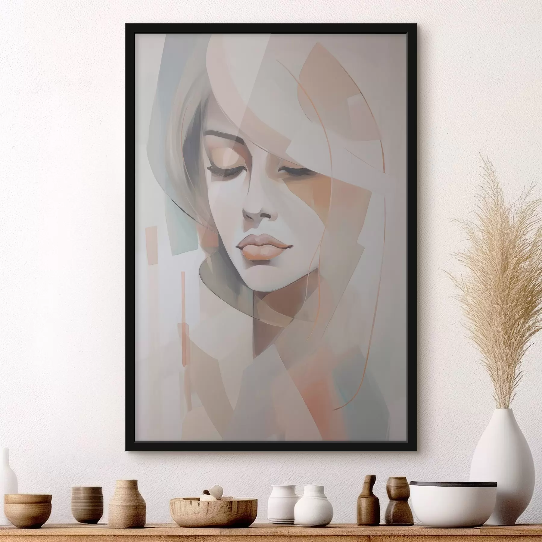 fotószőnyeg Absztrakt portré egy lányról f45972