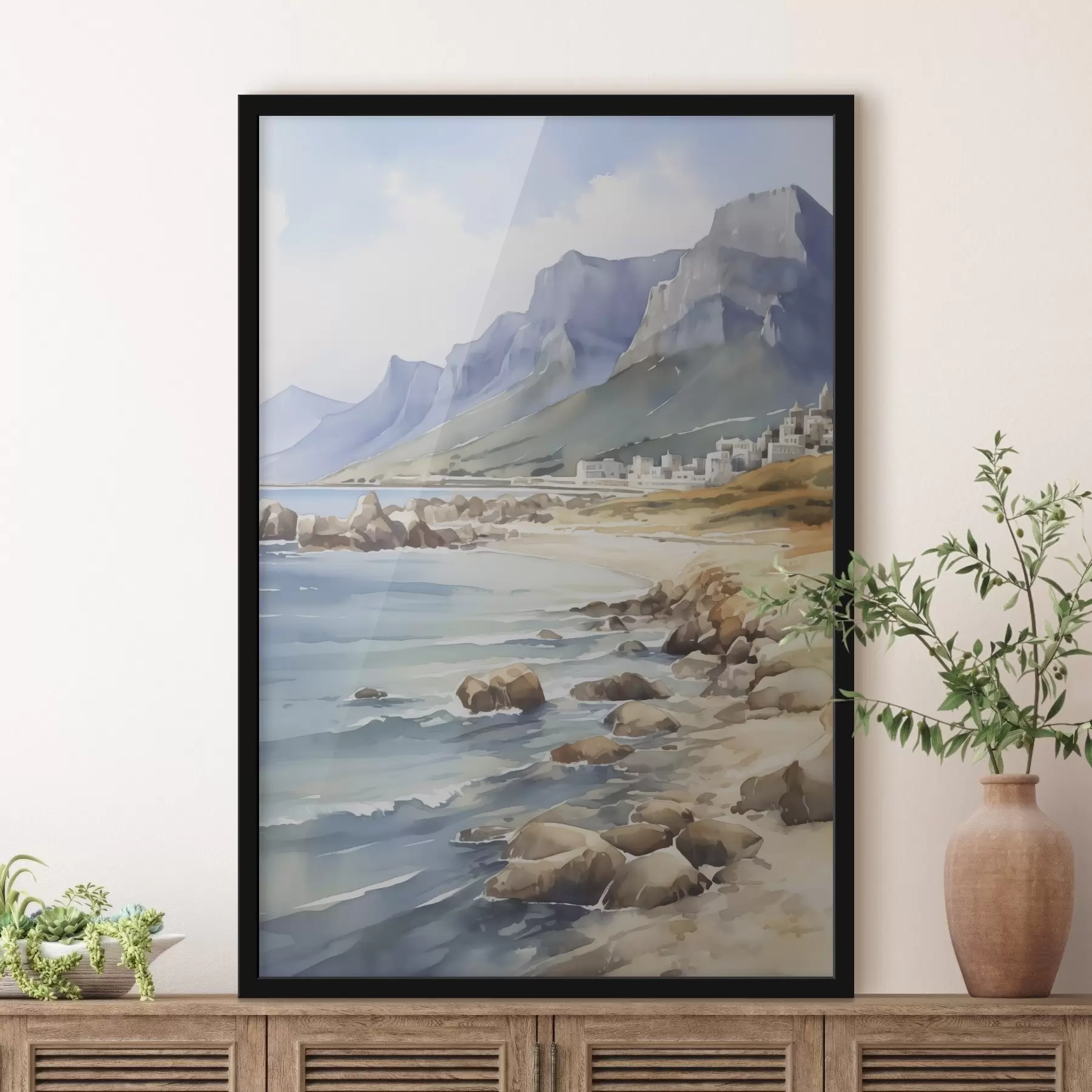 fotószőnyeg Tengerparti akvarell utánzat f45978