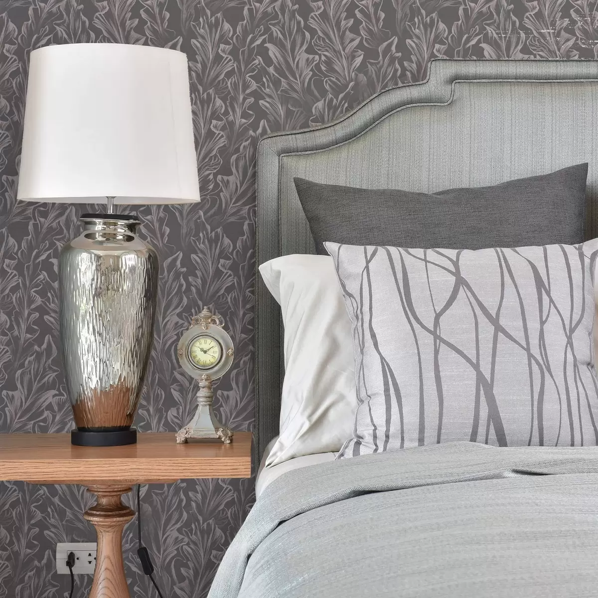 Háttérkép Grafit háttér előtt hullámzó leveles minták, nagy kontraszt a00495v1