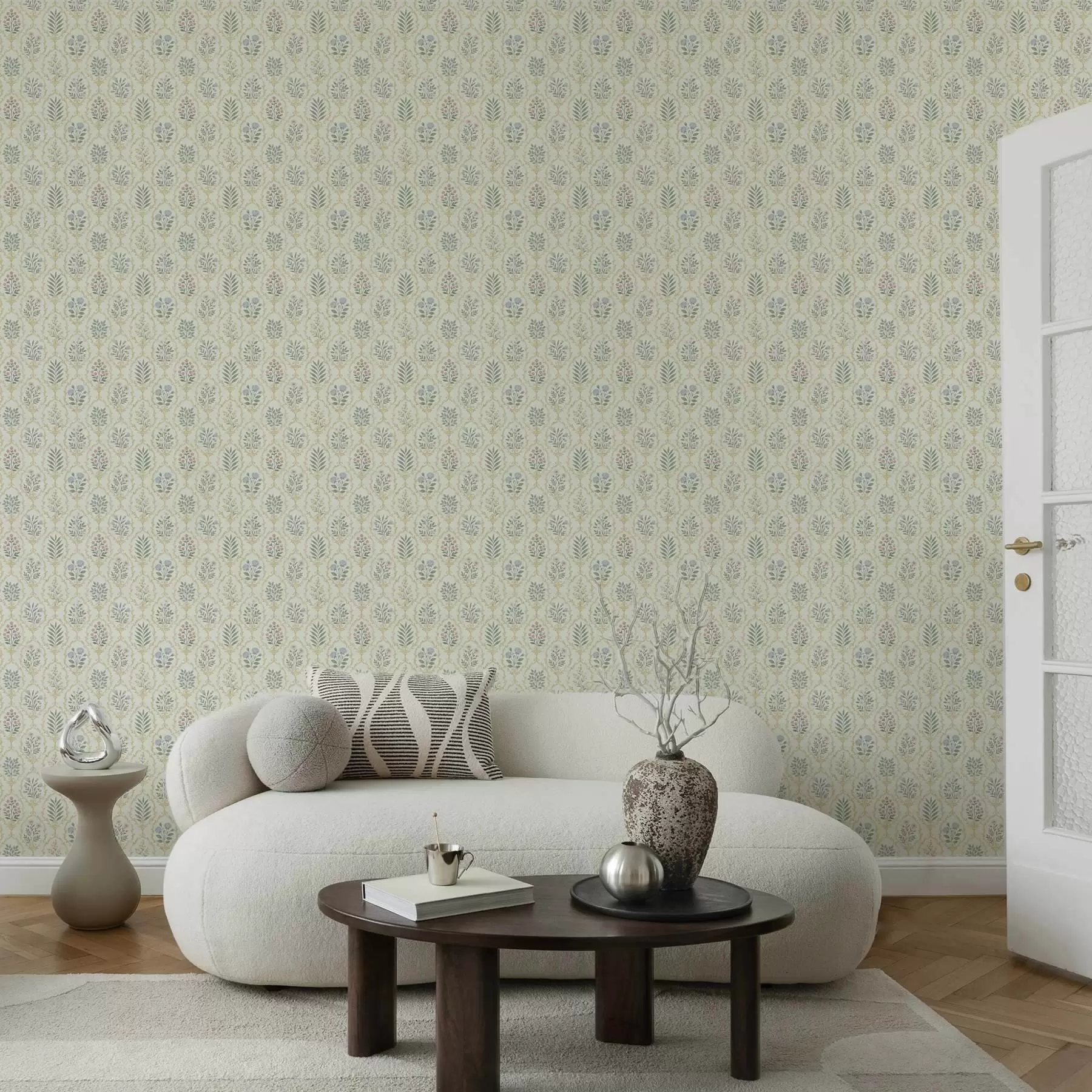 fotószőnyeg Botanikai medálok rácsban, pasztell színekben a00579