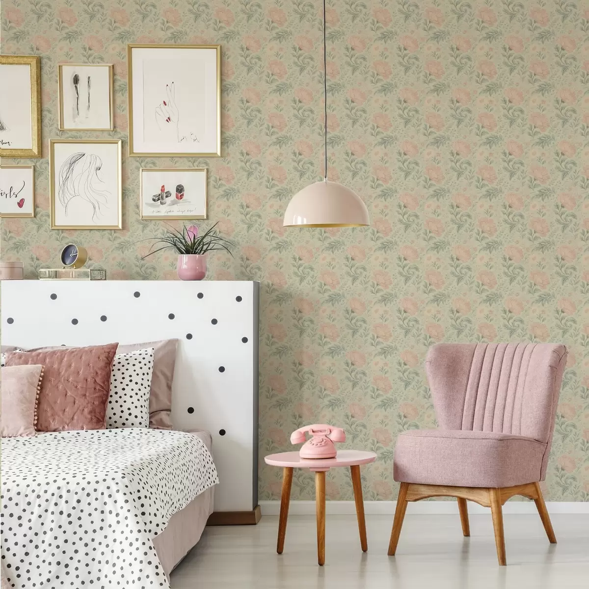 Háttérkép Vintage nagy őszibarackvirágok zsályalevelekkel a00580