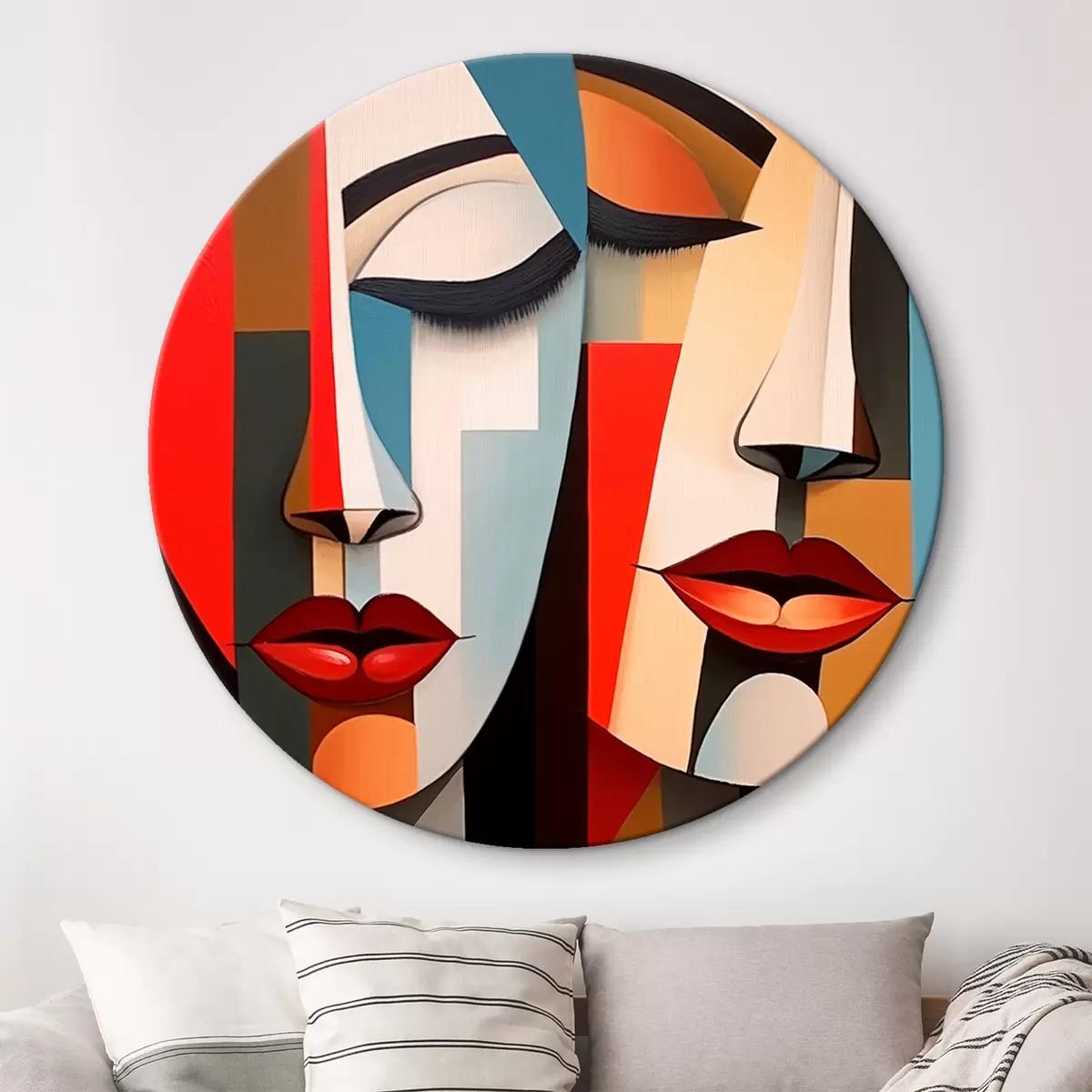 Kerek festmények Absztrakt női arcok r45967
