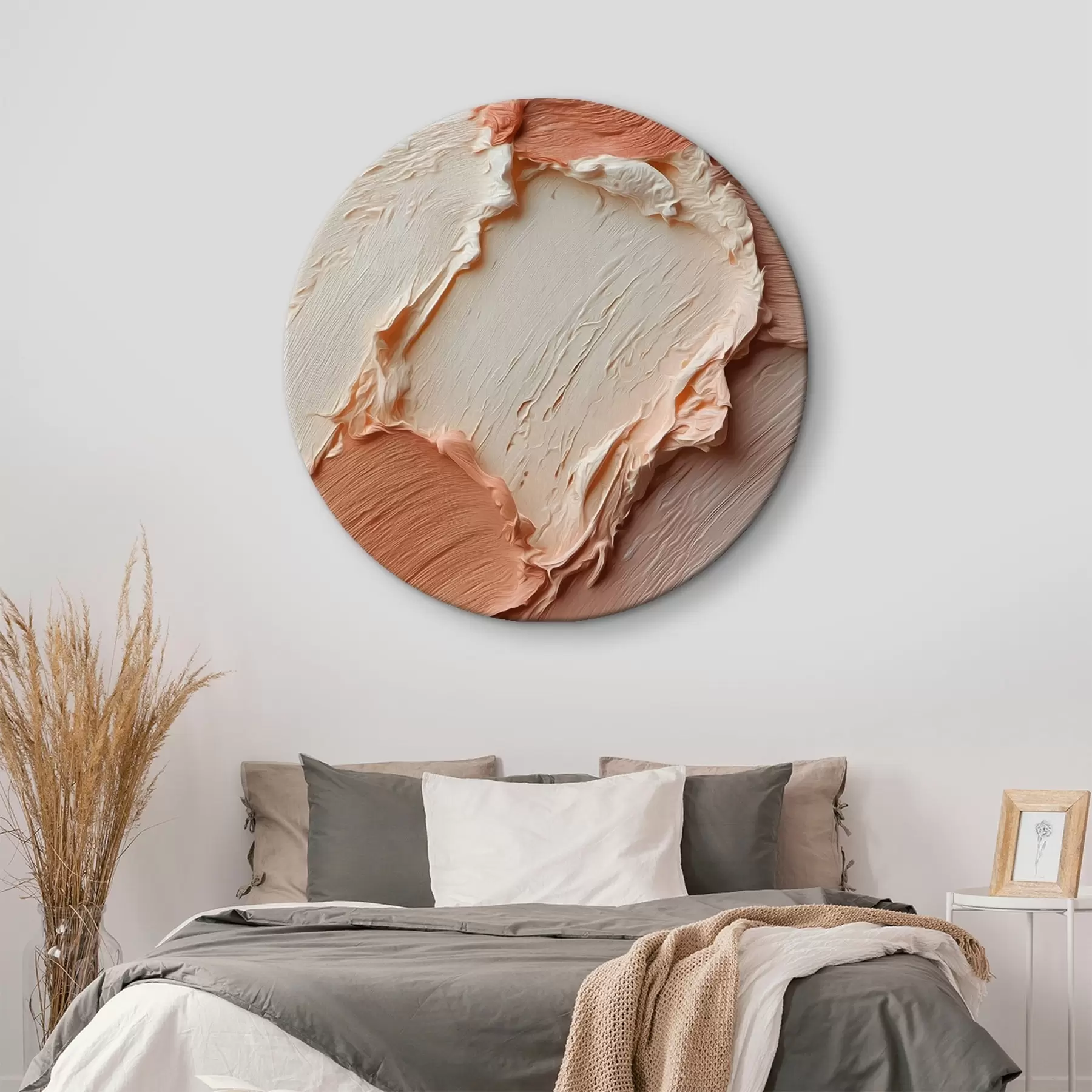 fotótapéta Krémes-barackos textúrájú ecsetvonások, gazdag impasto r45869